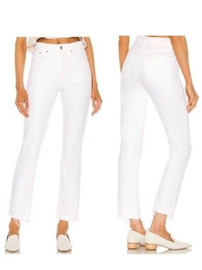 NEW GRLFRND Karolina High Rise Straight Crop Brentwood White {$215} Jeans SZ 25